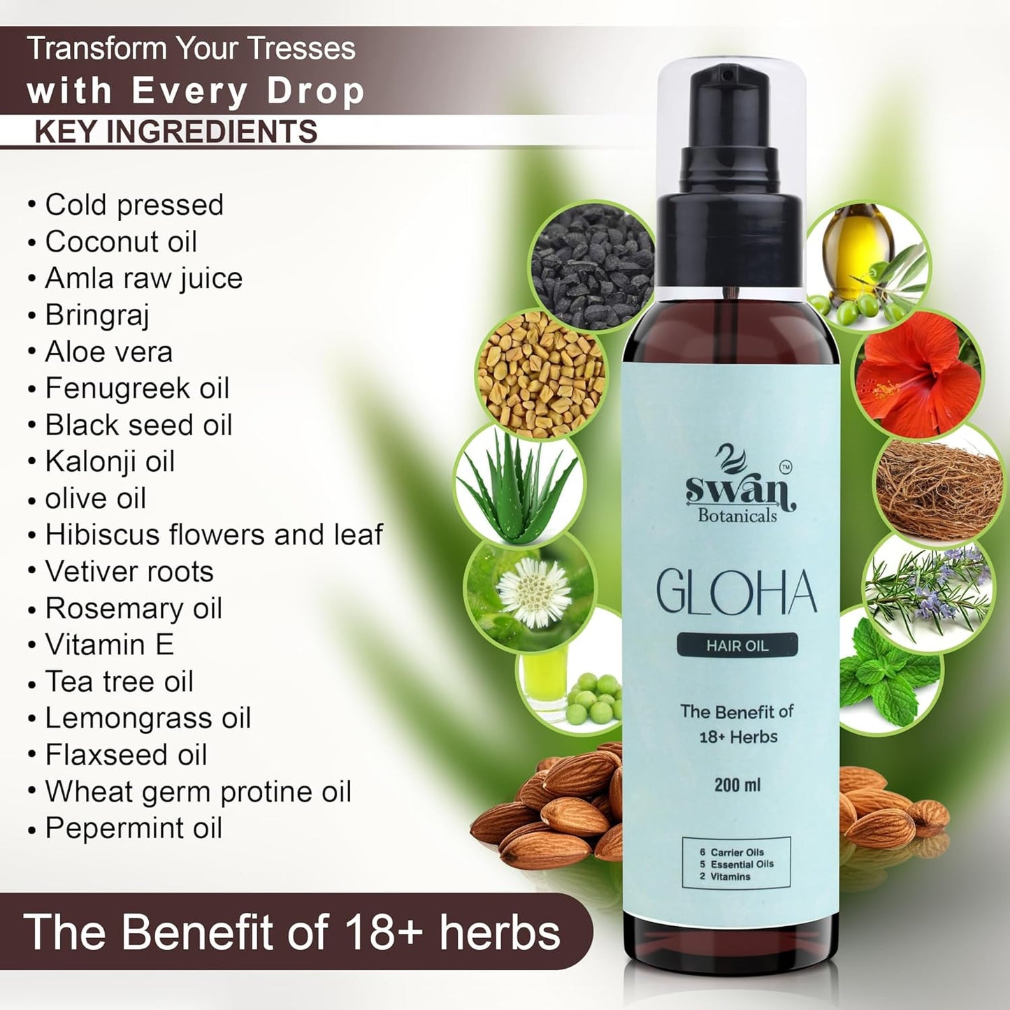 GLOHA 18+ Herbs Hair Oil
