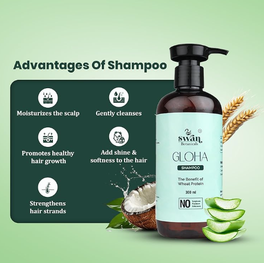 GLOHA Wheat Protein Shampoo by Swan Botanicals, view 5